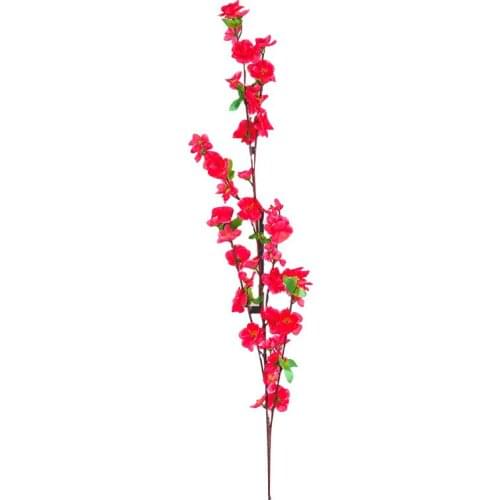 1pc 6 fork Artificial Silk Peach Blossom Fake Flowers Bouquet Wedding Party Home Room Decoration Plant Wall Material