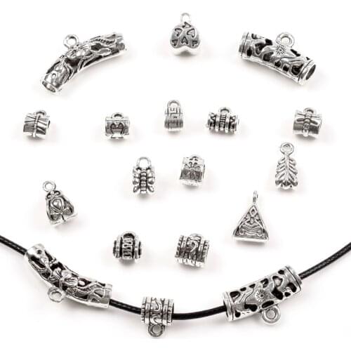 10pcs Antique Charm Bail Beads Spacer Beads Pendant Clips Clasps Connectors For Jewelry Making Bracelet Necklace
