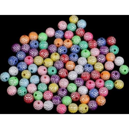 100pcs Colorful Resin Beads Inlaid Round Resin Beads Bead DIY Cloth / Bag Decoration Jewelry Making
