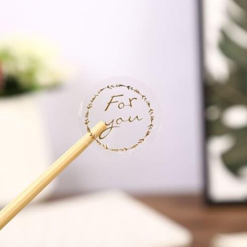 120pcs/pack Bronzing transparent Sealing sticker For you round Envelope paper bag carton sealing DIY 36MM Stickers