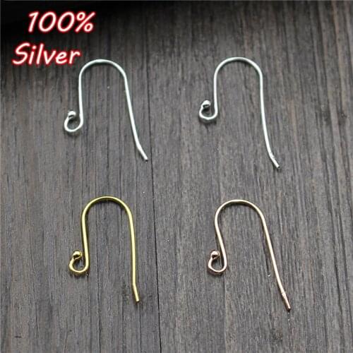 2pair French 925 Silver Color DIY Findings Ear Hook For Jewelry Making Accessories Hook Earrings Supplies Wholesale