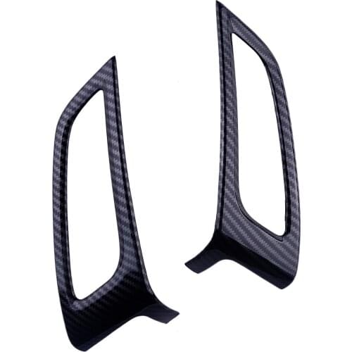 2pcs/Set Carbon Fiber Print Interior Center Middle Dashboard Air Conditioner Vent Trim fit for Ford Focus 2015 2016 2017 2018