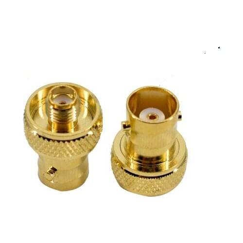2PCS SMA Female To BNC Female Jack RF Coaxial Adapter Connectors Gold Plateds