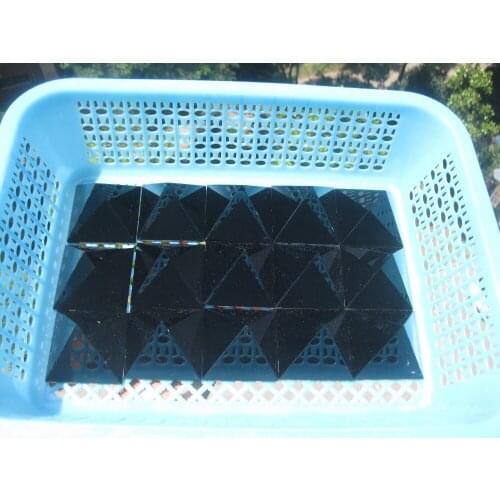 2400g(5.28lb) Natural Quartz Crystal Obsidian Pyramid Healing 14pcs/lot