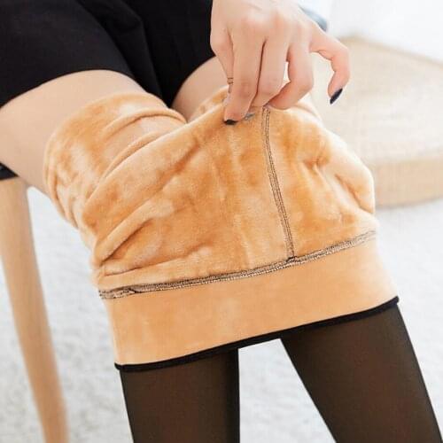 380g Winter Thicken Plus Velvet black Imitation skin Warm Panty Women Pantyhose Sexy Tights Thick Rajstopy collant nylon 508