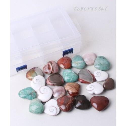 500g Random Large Polished Love Heart Shaped Stone Decoration Specimen Box