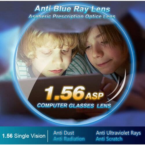 1.56 Anti-Blue Ray Single Vision Aspheric Optical Lenses Prescription Vision Correction Computer Reading Lens for women and men