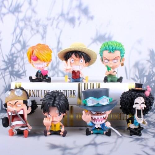 One Piece Model Pvc Action Figures Roronoa Zoro Luffy Sanji Q Sitting Ver. Robin Nami Brook Chopper Childhood Op Ace Ranky Usopp
