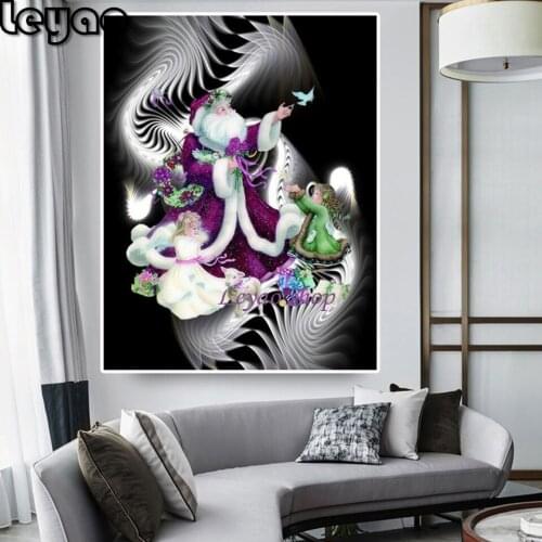 Black Christmas Grey Santa 5D diamond embroidery diamond painting cross stitch diamond mosaic DIY wall Decorative navidad Gift