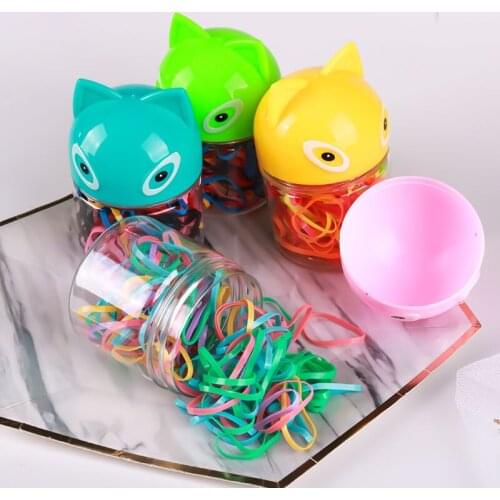 Childrens Candy Color Cute Cartoon Barreled One-Time Secondary Rubber Band High Elasticity Tie Hair Rope Hair Ring