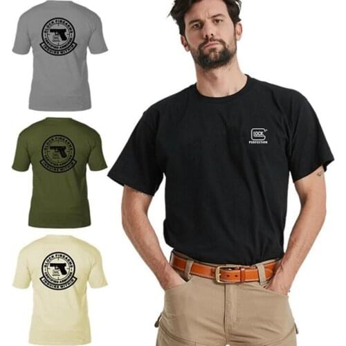 NWE IPSC Glock Handgun USA Logo T Shirt Men Streetwear Casual Short Sleeve Round Neck Cotton T-Shirt Summer Tops Tee