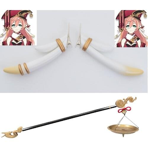 Genshin Impact Yanfei Cosplay Headwear Anime Hair Clip Hairpin Halloween Costume Accessory Hair Pin Props
