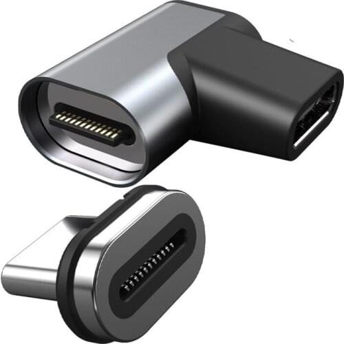 USB C Magnetic Adapter and Type C to USB Connector, Type C Connector Right Angle Support USB PD Quick Charge, Faster Data Transf