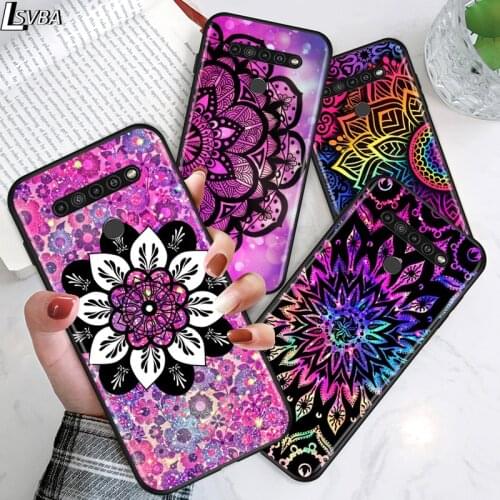 Mandala Yoga Art for LG G8 G8S G8X V30 V35 V40 V50 V60 ThinQ Q60 K40 K50 K51 K61 K71 K92 K62 Soft Black Phone Case