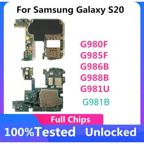 100% Unlocked Mainboard For Samsung Galaxy S20 Logic Board G980F G985F G986B G988B G981U Original Mainboard With Android System