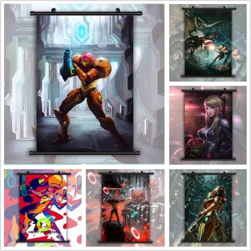 METROID Samus Aran Anime manga wall Poster Scroll