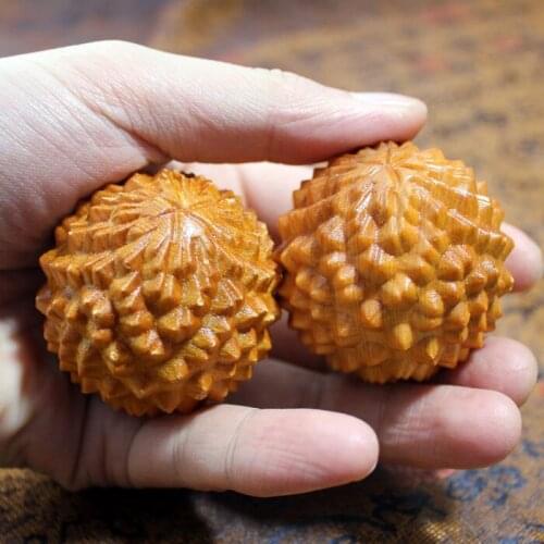 1 pair handball health massage ball fitness Cypress wood ball hand wood craft hand massager playing for elderly health care gift