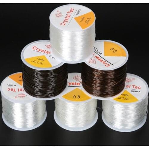 Hot sale 0.5mm 0.6mm 0.8mm 1mm Dia Crystal Elastic Beading Cord String Thread jewelry findings for DIY Fashion Necklace Bracelet