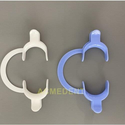 50Pis Dental Cheek Retractor Lip Mouth Opener C-shape Individual Pack Blue White