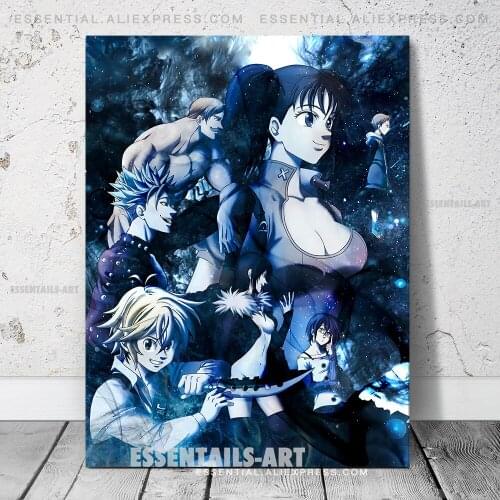 Nanatsu No Taizai Members Kingdom Heroes Poster Canvas Wall Art Painting Decor Pictures Bedroom Study Home Decoration Prints