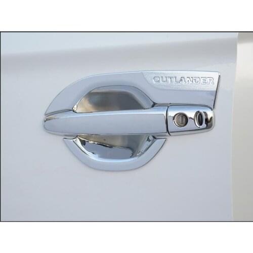 FIT FOR 2013 2014 2015 2016 2017 MITSUBISHI OUTLANDER CHROME DOOR HANDLE COVER/BOWL CUP CAP TRIM ACCESSORIES