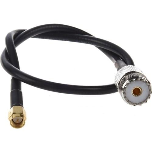 SHGO HOT-SMA Male to UHF Female Connector Pigtail Cable Black 40CM