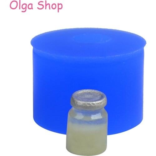 PYL498 14.1mm 3D Bottle Silicone Mold for Fondant Dollhouse Chocolate Handmade Resin Pendant Jewelry Necklace Polymer Clay