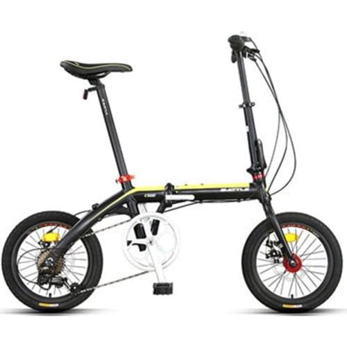 Folding Bicycle 16-Inch Mini Ultra-Light Variable Speed Adult Male and Female Students Recreational Vehicle