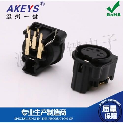 XLR-501BE Five core XLR socket Straight foot plastic card 5 cores and 5 feet XLR female seat