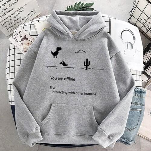 Plus Size Hoodies Women Crewneck Autumn and Winter Harajuku Sweatshirt Couples Vintage Dinosaur Hoodies