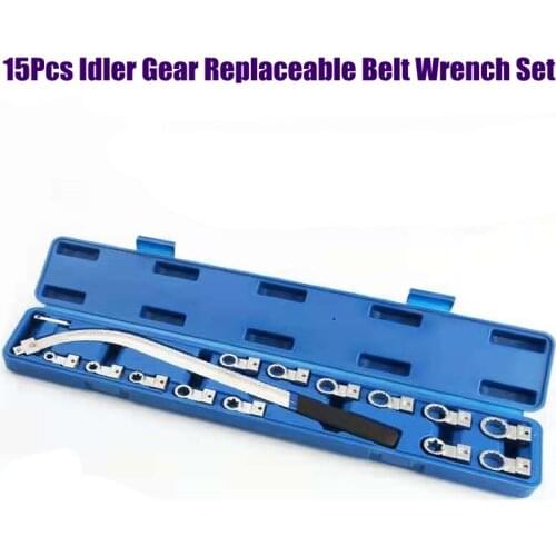 15pcs Auxiliary Timing Belt Tensioner Pulley Wrench Set 12-19MM
