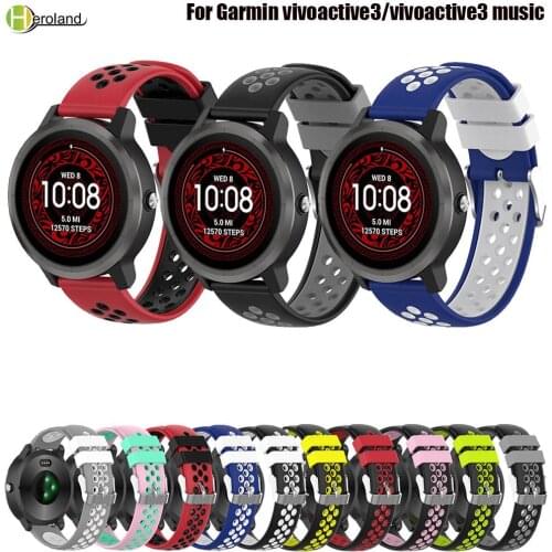 20mm Watchstrap Band for Garmin Vivoactive 3 / 3 Music Smartwatch Silicone Wristband For Garmin Venu / Move 3 Luxe Bracelet