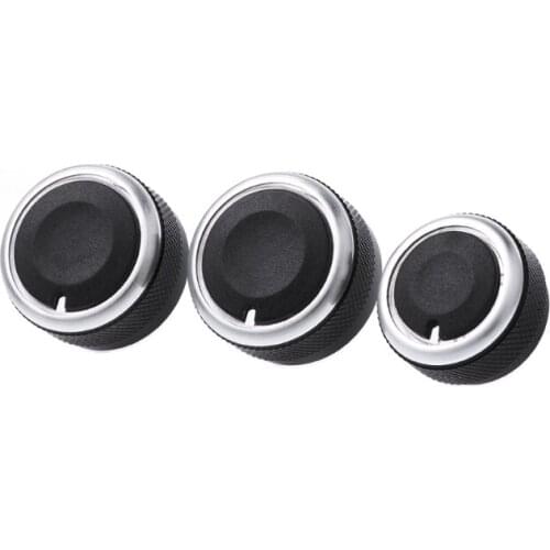3 Pcs Black A/C Air Condition Panel Control Switch Knob