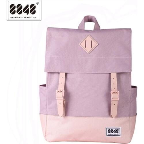 8848 Women Backpack School Backpacks 15.6 Inch Laptop Waterproof Backpack Double Arrow Preppy Style Girls School bag 173-002-020