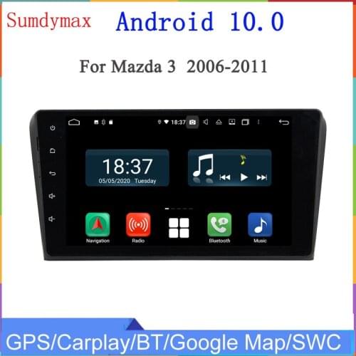 9inch octa core android 10 car dvd player for old mazda3 mazda 3 with gps glonass car audio stereo wifi bluetooth 4g+64g