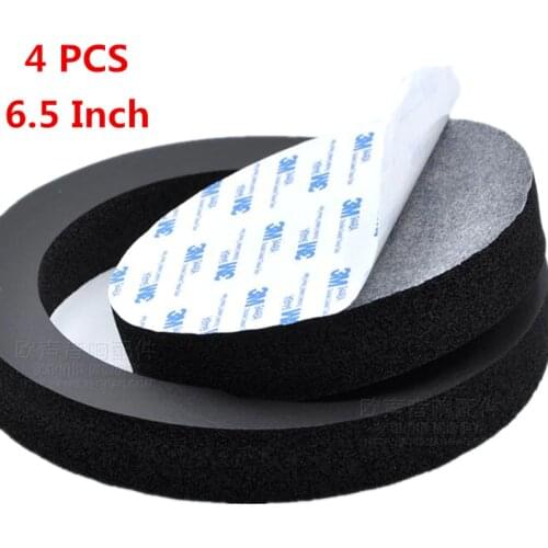 4pcs/lot 6.5 Inch Speaker Accessories Parts Audio Self-adhesive Insulation Ring Car Speakers Bass Door Trimming Cotton Audios