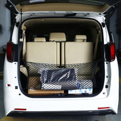 Car Trunk Organizer With Hook Latex Rear Seat Trunk Net Luggage Cargo Net Black Organizer Car Auto Interior Accessories For SUV