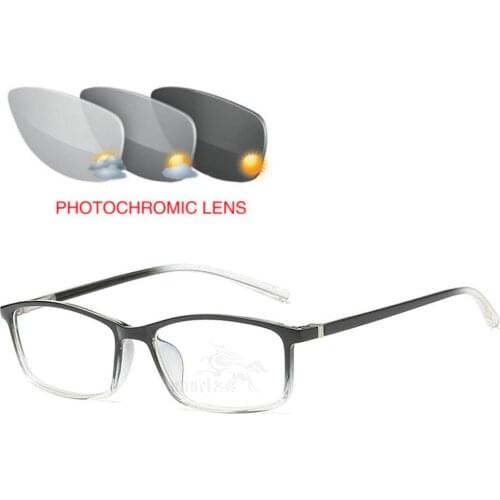 Photochromic Reading Glasses TR90 Square Full Frame ashion Optical Glasses Frame high Quality Clear Reading Glasses FML
