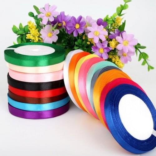 Hot Selling 10mm 25Yard 18 Color to Selection Single Face Color Satin Ribbon Wrapping Scrapbooking Supplies Party Decoration