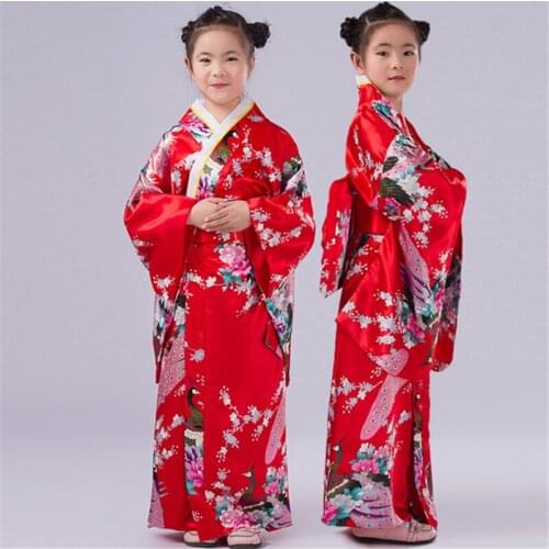 Japanese childrens kimono traditional costume female COS performance kimono cosplay primary school students show photo dress