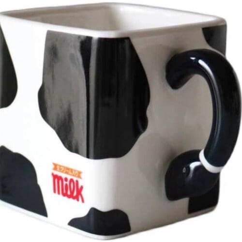 Coffer Mug кружка Tazas Tasse Double Paroi Mugs Underglaze Color Black and White Square Creative Drinking Water Cup