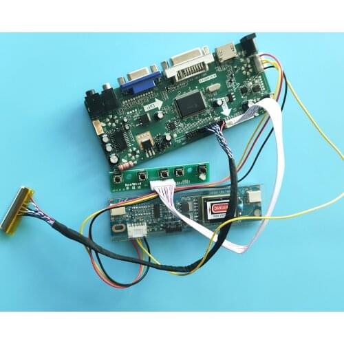 Kit for M185XW01 V8/M185XW01 VC Controller Board 30pin 2 lamps 18.5" 1366X768 panel moitor HDMI+DVI+VGA LCD Audio driver DIY