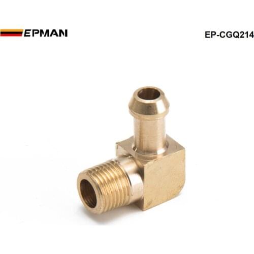 Brass Boost Hose Barb to Male Thread 90 Degree Elbow Fitting For Garrett T2 T3 Turbo 1/8"Male NPT 90 Degree EP-CGQ214