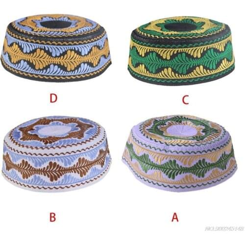 Islamic Muslim Kids Hat Boys Pray Embroidery Round Cap Saudi Arabian Prayer Beanie Accessory Jy19 21 Dropship