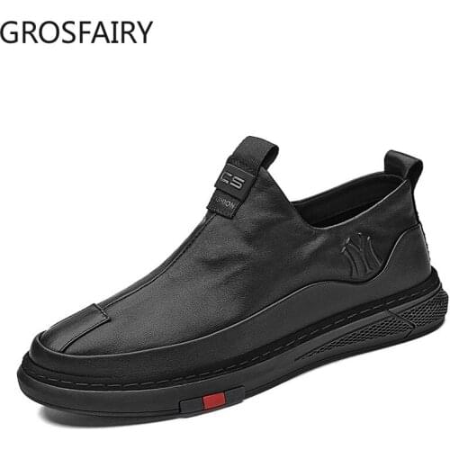 Mens Shoes 2021 New Mens All-match Peas Shoes Business Soft Sole Casual Leather Shoes Wholesale