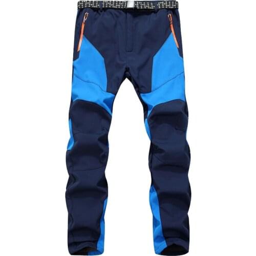 Winter Outwear Pants Men Thick Fleece Warm Waterproof Windbreaker Trousers Male Inner Fleece Soft Shell Sportswear Thermal Pants