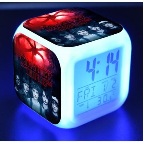 Colorful Touch Light Desk Watch Stranger Things Figurine Toys Stranger Things Eleven Figure LED Clock Alarm