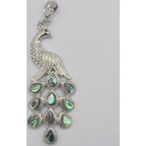 Natural New Zealand Abalone Shell Pendant Peacock Animal Jewelry For Gift S163
