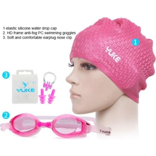 Adult Swimming Goggles Waterproof anti-fog UV Protection Surfing Swim Glasses Swim Caps Earplugs 4 In 1 Swim Goggles And Cap Se