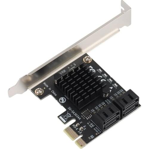 PCI-E 4X to SATA 3.0 Expansion Card 4Port Full Speed Transfer Expansion IPFS Hard Disk for Win7 / 8 / 10 / Linux